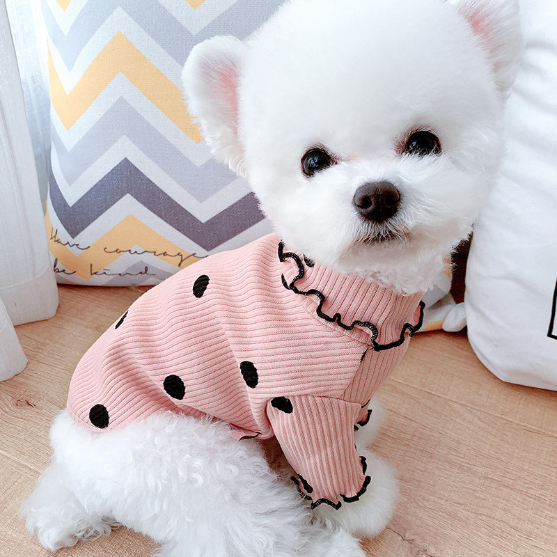 Stylish Dot Turtleneck Shirt for Dogs