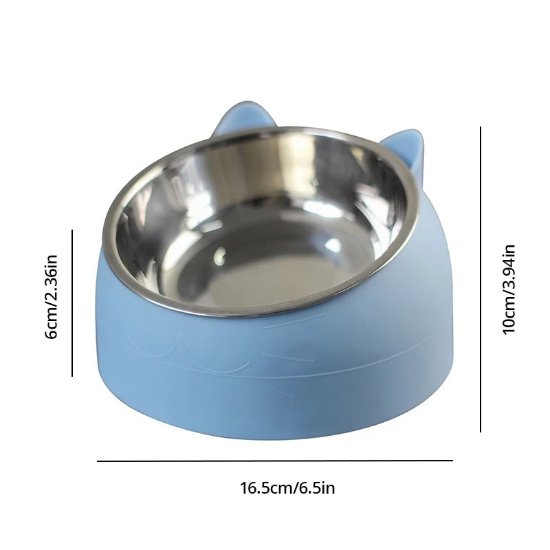 Inclined Stainless Steel Pet Bowls for Cats & Dogs