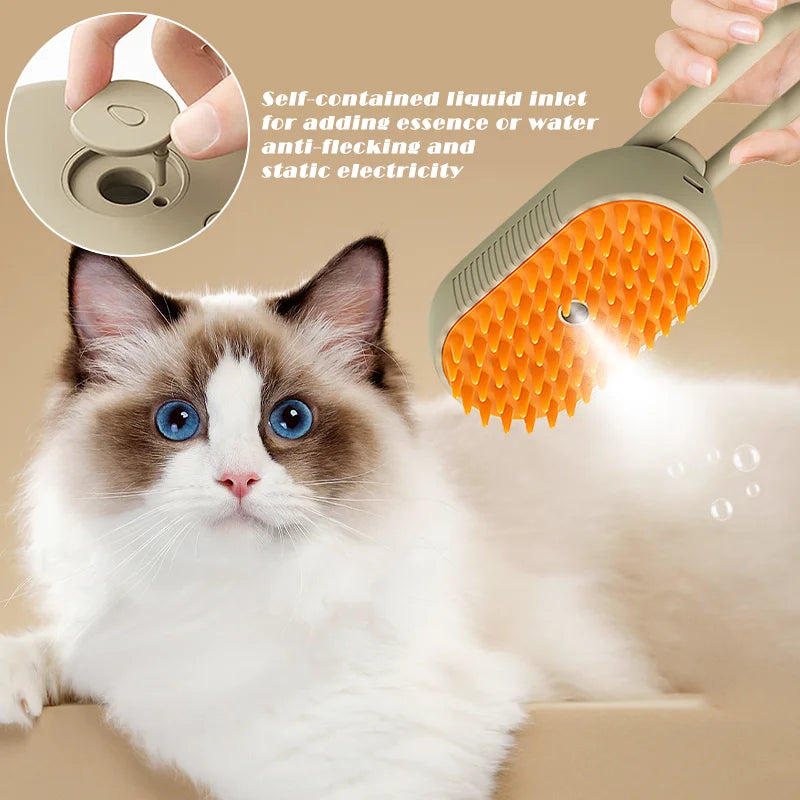 The Best Ultimate 3-in-1 Pet Steam Brush: Groom, Massage & Remove Hair Effortlessly!