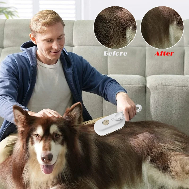 The Best Ultimate 3-in-1 Pet Steam Brush: Groom, Massage & Remove Hair Effortlessly!