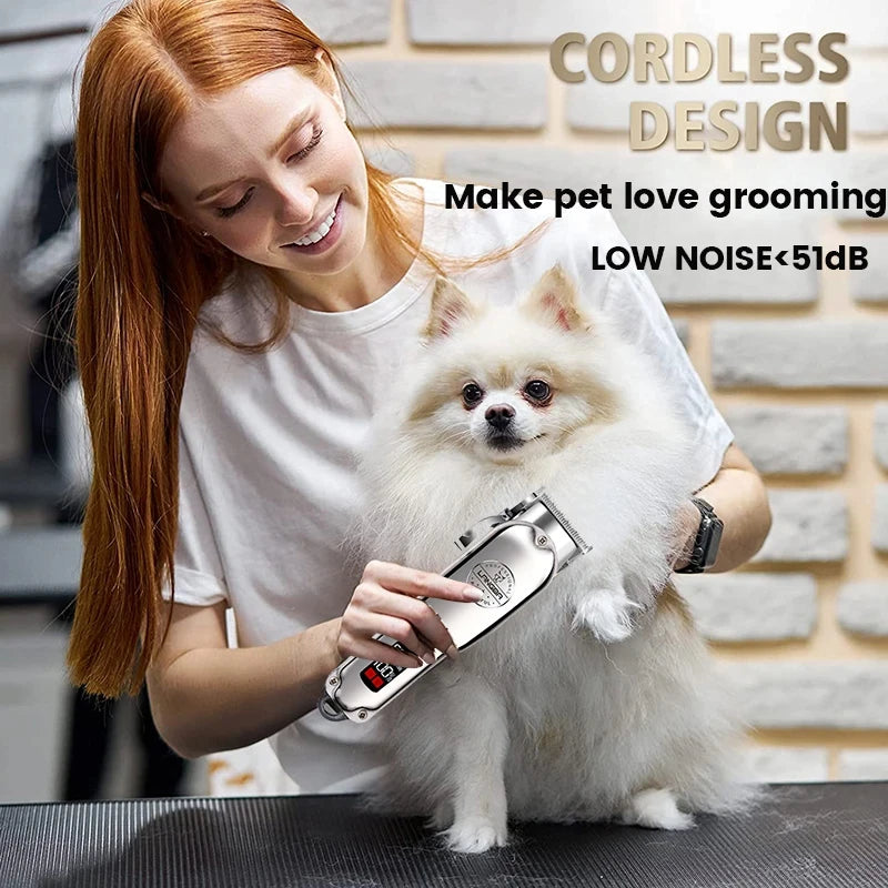 Professional Rechargeable Dog Hair Clipper - Quiet Grooming Tool - Best Pet Pack