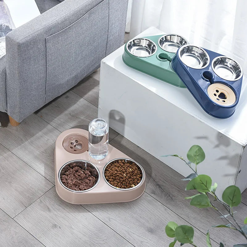 Anti-Knock Pet Feeder with Water Bottle