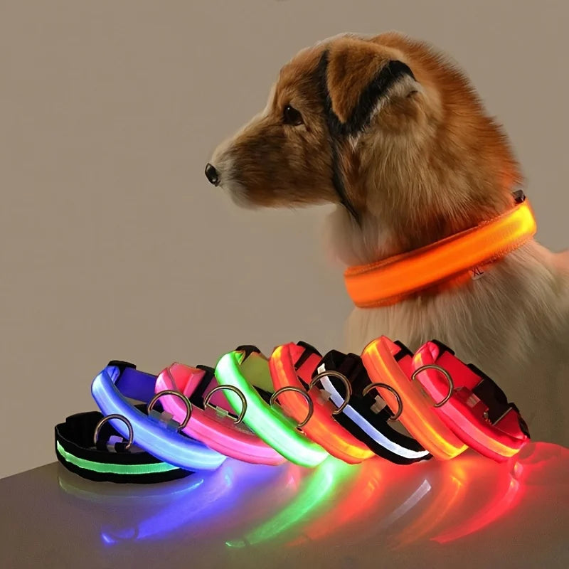 Glow-in-the-Dark LED Dog Collar- Safety Flashing - Best Pet Pack