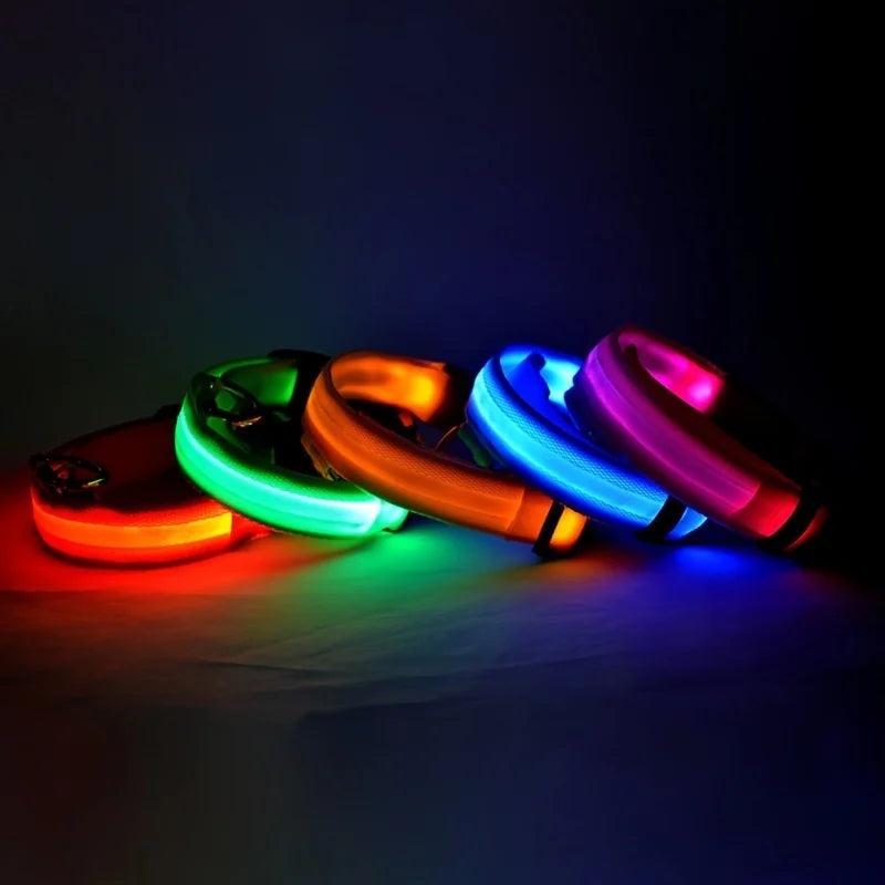 Glow-in-the-Dark LED Dog Collar- Safety Flashing - Best Pet Pack