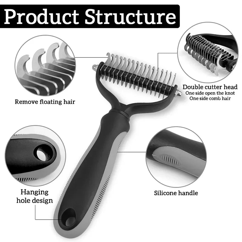 Pet Grooming Brush - Dematting & Hair Removal Comb - Best Pet Pack