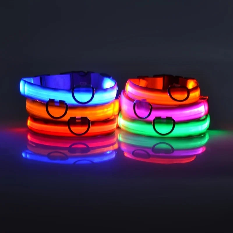 Glow-in-the-Dark LED Dog Collar- Safety Flashing - Best Pet Pack